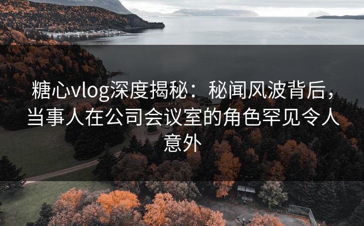 糖心vlog深度揭秘：秘闻风波背后，当事人在公司会议室的角色罕见令人意外