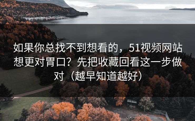 如果你总找不到想看的，51视频网站想更对胃口？先把收藏回看这一步做对（越早知道越好）